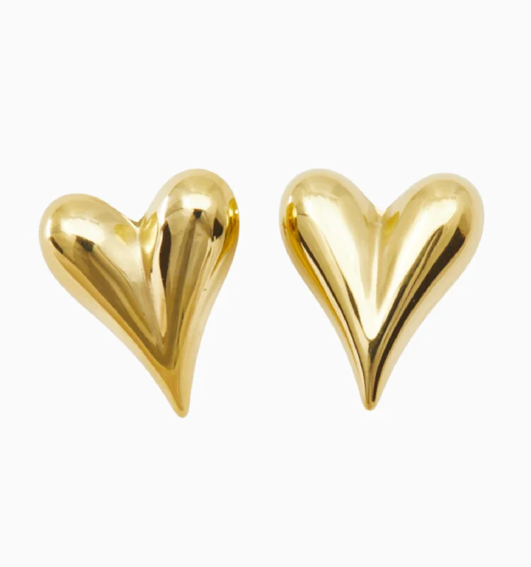 Skinny Puffy Heart Earrings