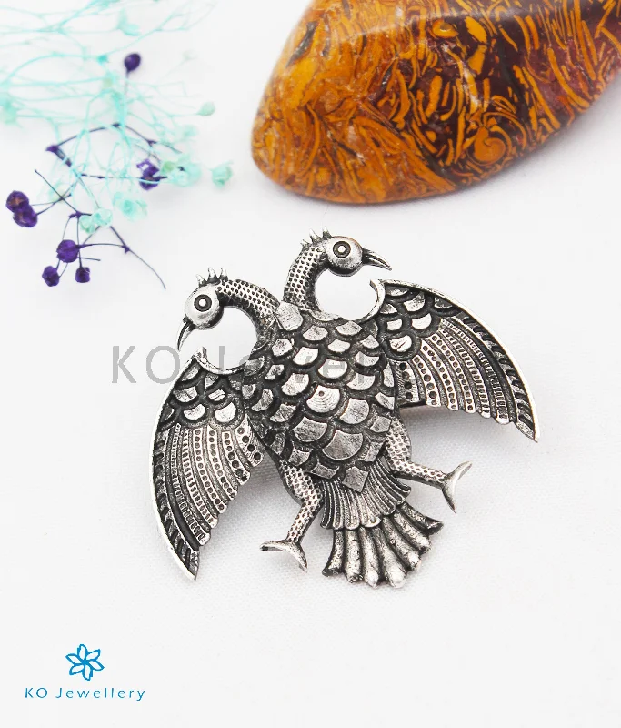 The Dvirupa Gandaberunda Silver Pendant/Brooch (Oxidised/Small)