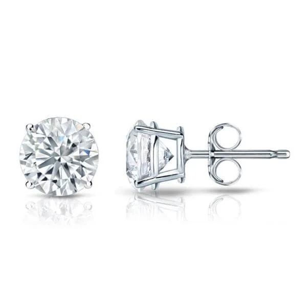 Auriya Platinum Certified 3 1/5 carat TDW Round Diamond Stud Earrings