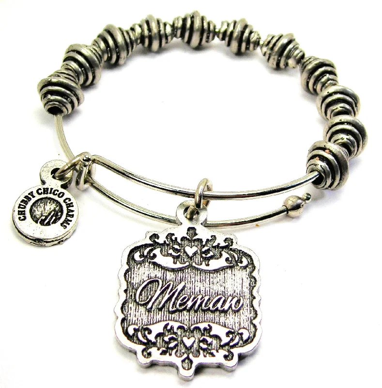 Memaw Victorian Scroll Spiral Beaded Bracelet