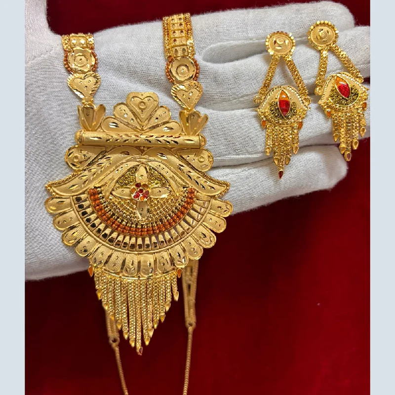 Pari Art Jewellery Forming Gold Long Necklace Set