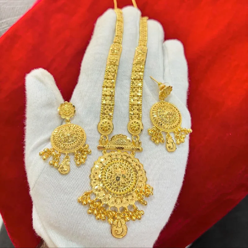 Pari Art Jewellery Gold Forming Gold Long Necklace Set