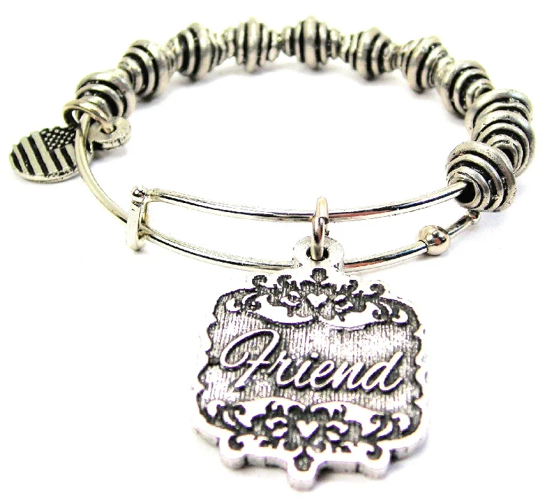 Friend Victorian Scroll Spiral Beaded Bracelet