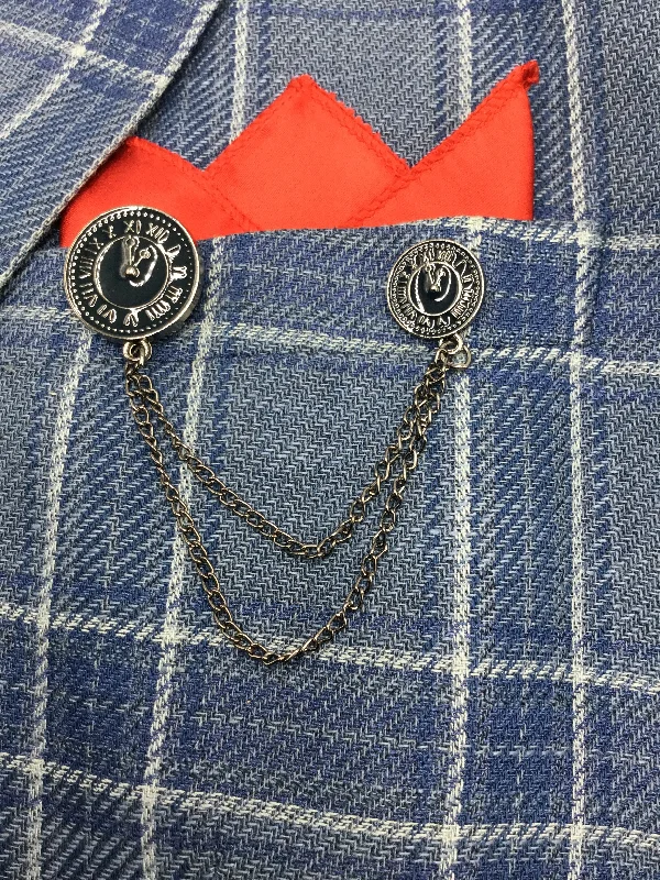 Black Chain Nickle Brooch