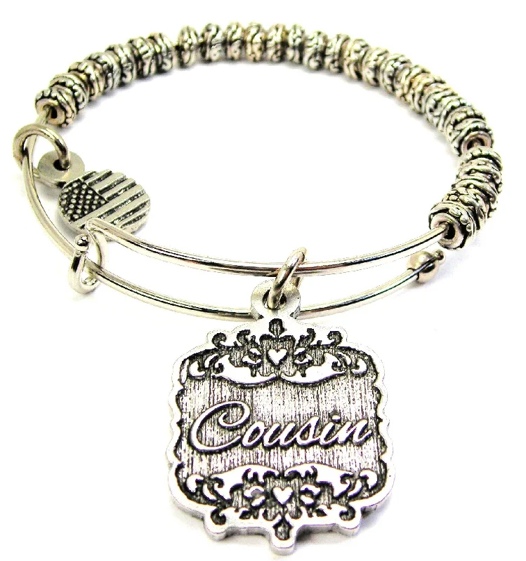 Cousin Victorian Scroll Metal Beaded Bracelet