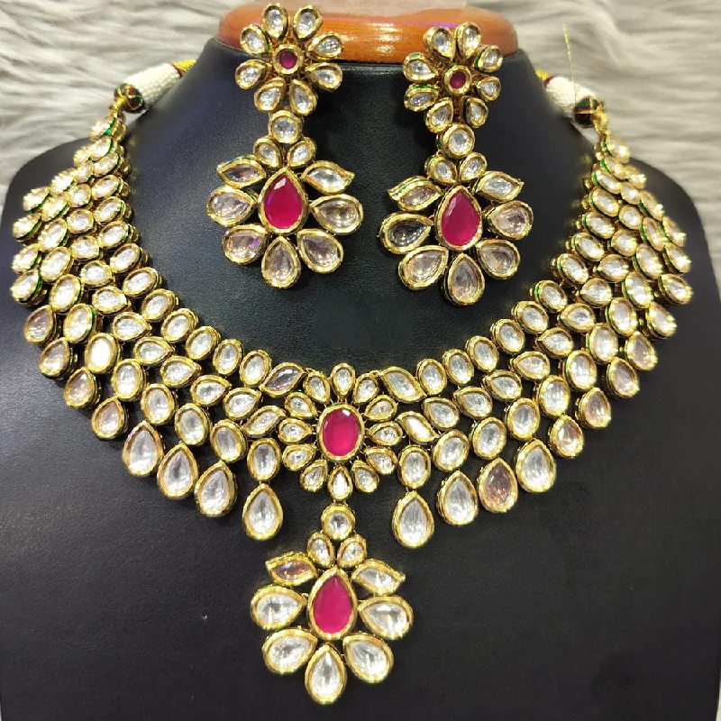 Jain Jewellers Gold Plated Kundan Necklace Set