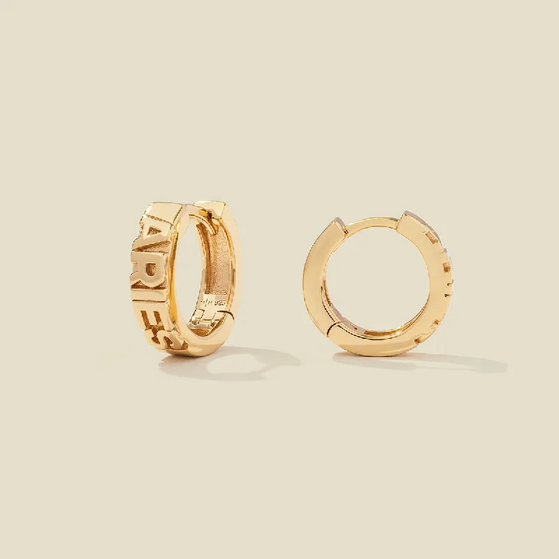 Aries Huggie Hoop Earrings | Final Sale