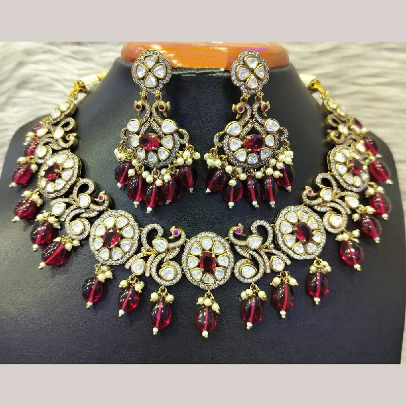 Jain Jewellers Gold Plated Kundan Necklace Set