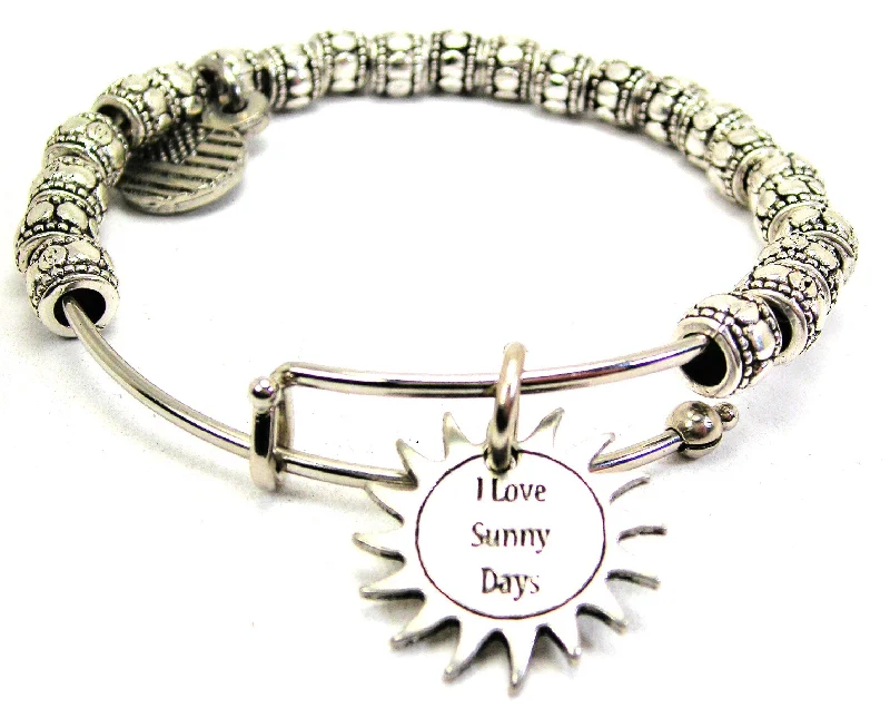 I Love Sunny Days Metal Beaded Bracelet