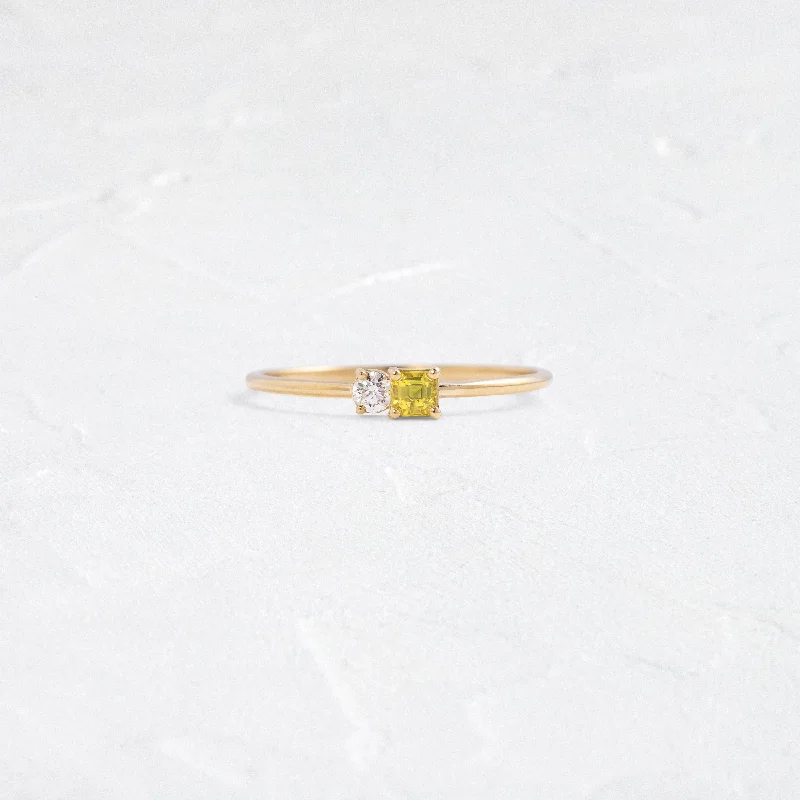 Lemon Sapphire Duet Ring, Edition 3