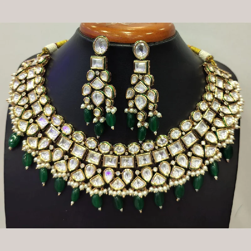 Jain Jewellers Gold Plated Kundan Necklace Set