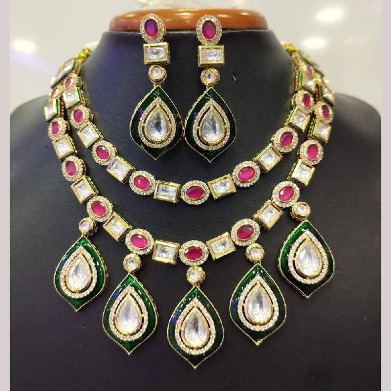 Jain Jewellers Gold Plated Kundan Necklace Set