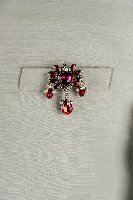 Red Crystal Brooch