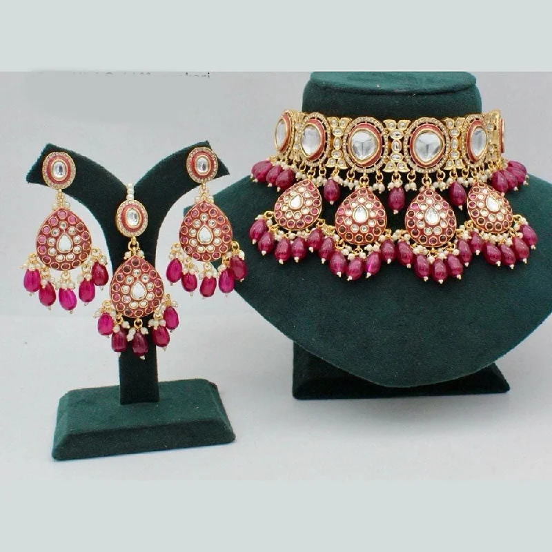 Manisha Jewellery Gold Plated Kundan Stone Choker Necklace Set