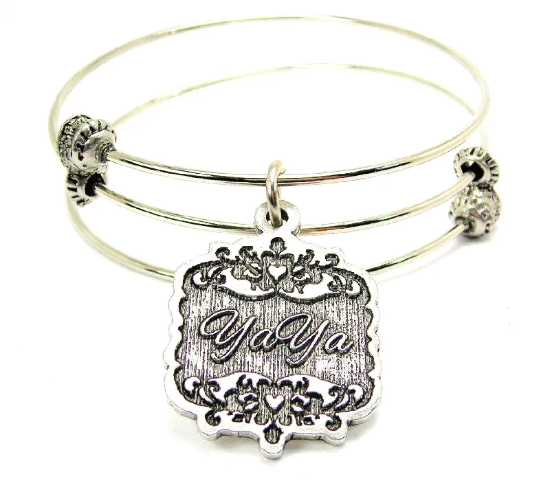 YaYa Victorian Scroll Triple Style Expandable Bangle Bracelet