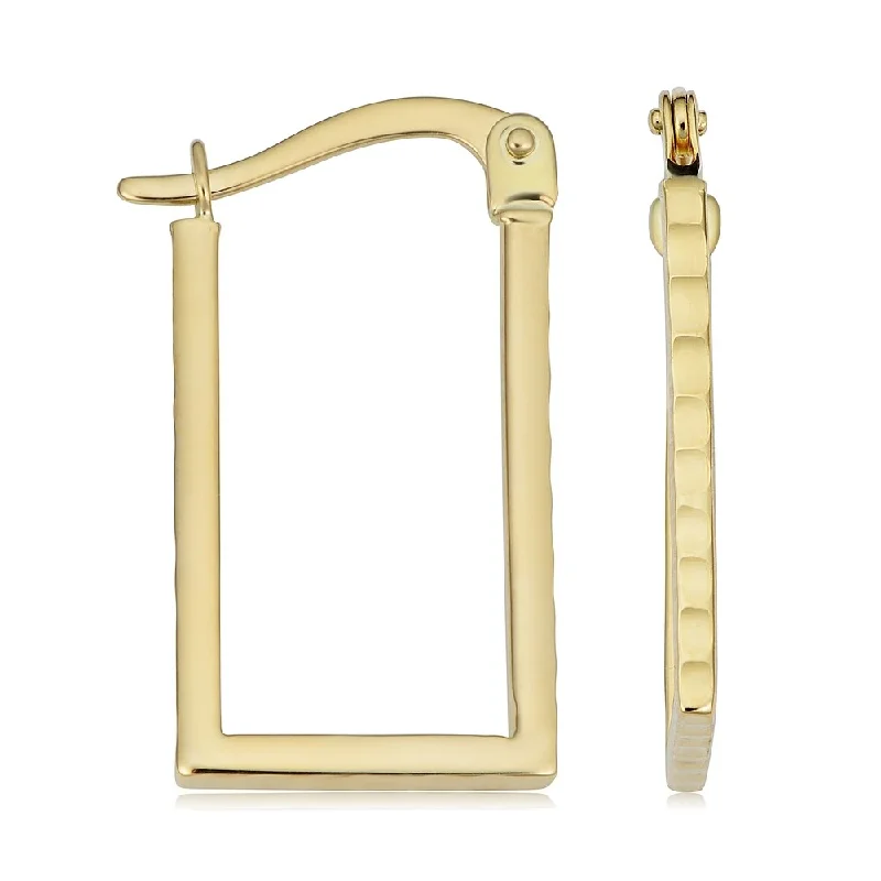 Fremada 14k Yellow Gold Rectangular Hoop Earrings