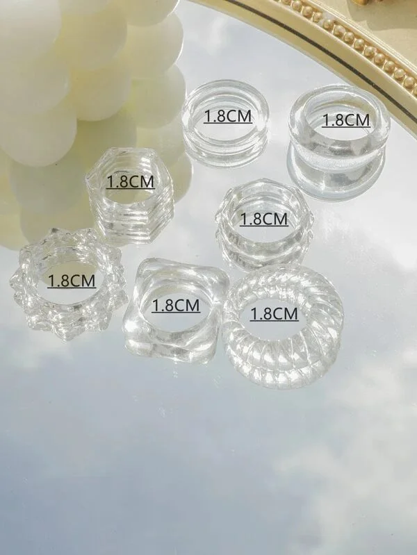 7pcs Clear Ring