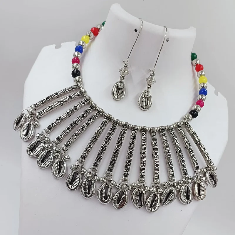 Kavita Art Oxidised Plated Pearls Necklace Set