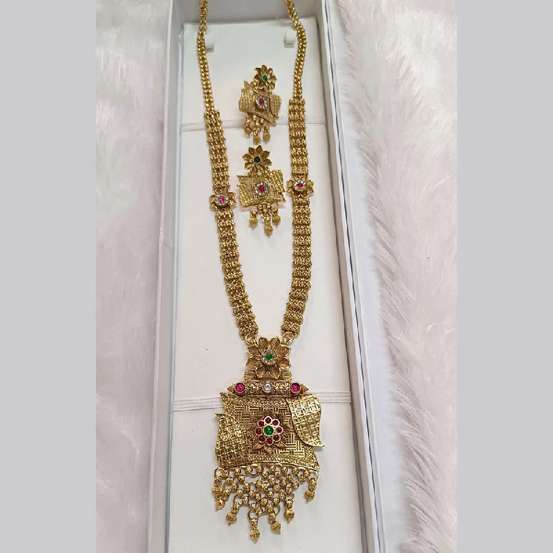 Pari Art Jewellery Forming Pota Stone Long Necklace Set