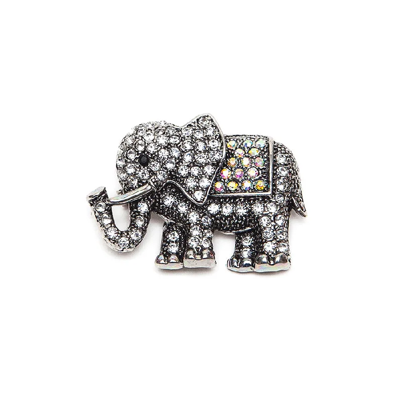 Sparkly Crystal Elephant Brooch