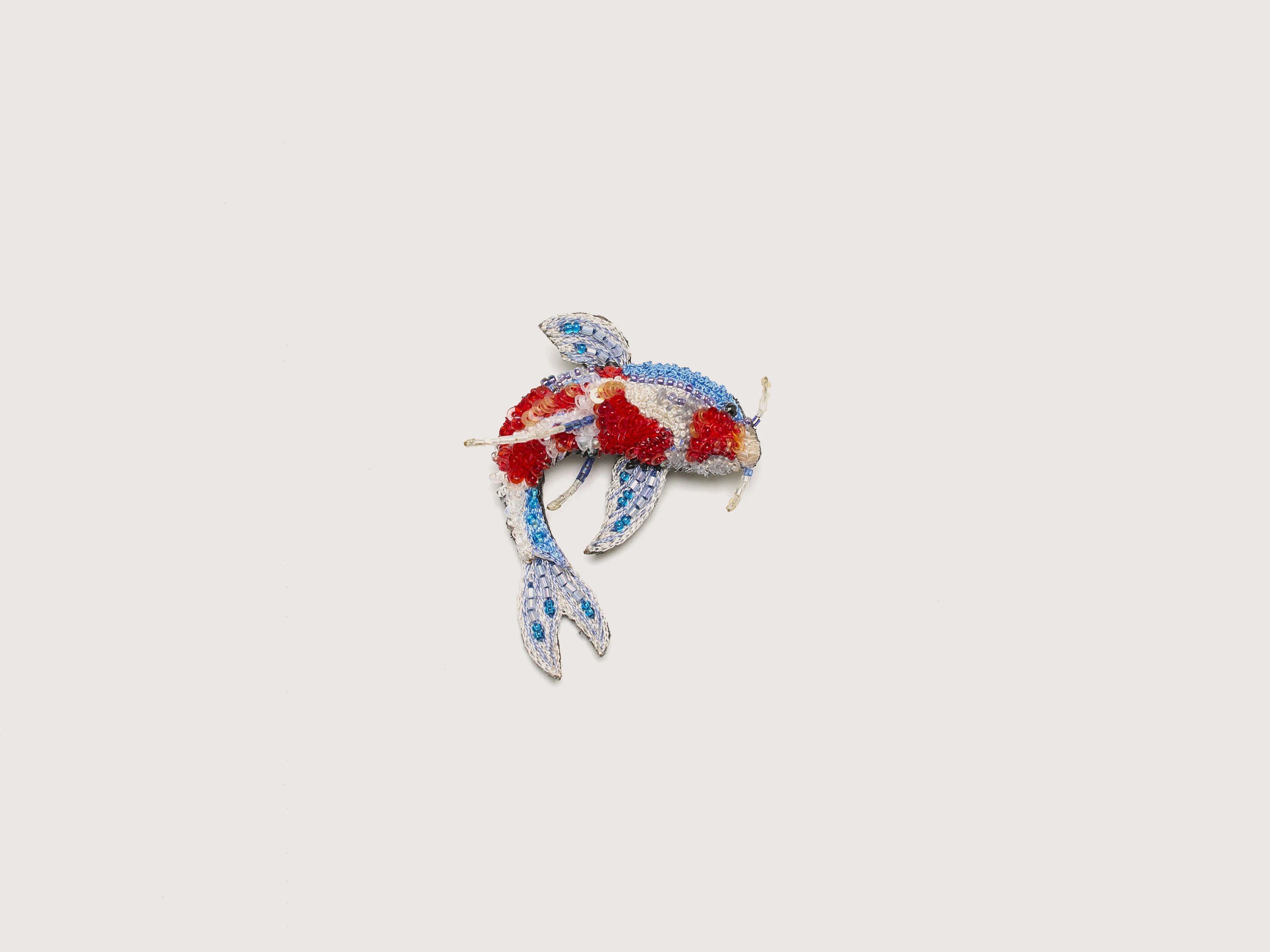 Kohaku Koi Fish Brooch (242 / W / BLUE)