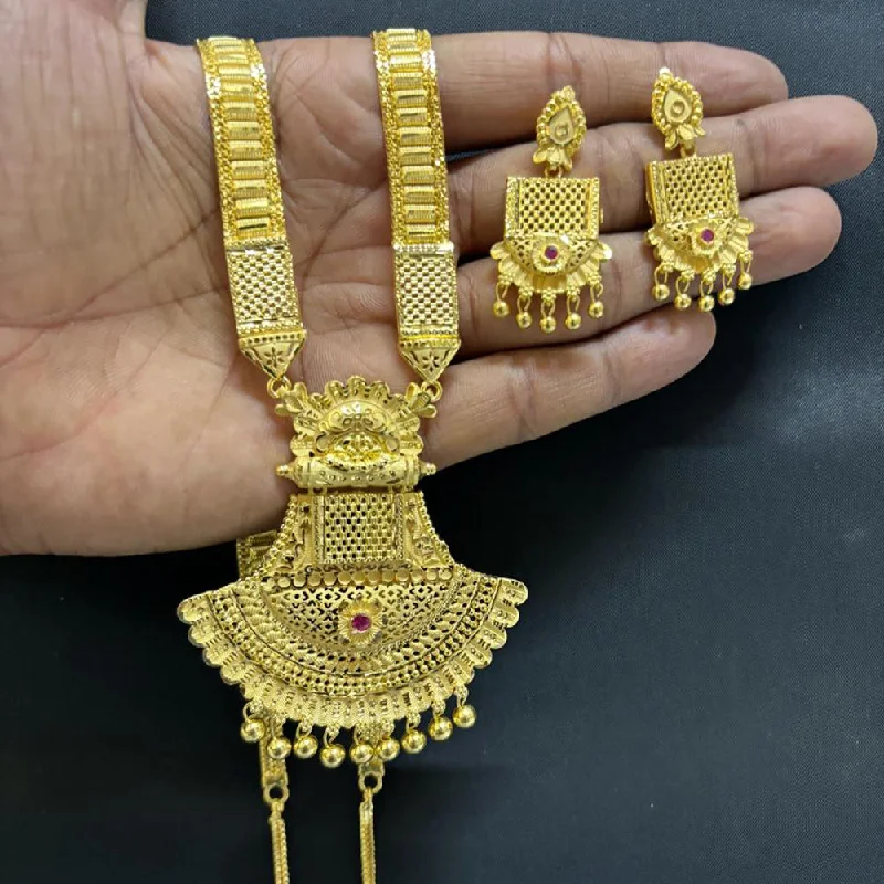 Pari Art Jewellery Forming Gold Long Necklace Set