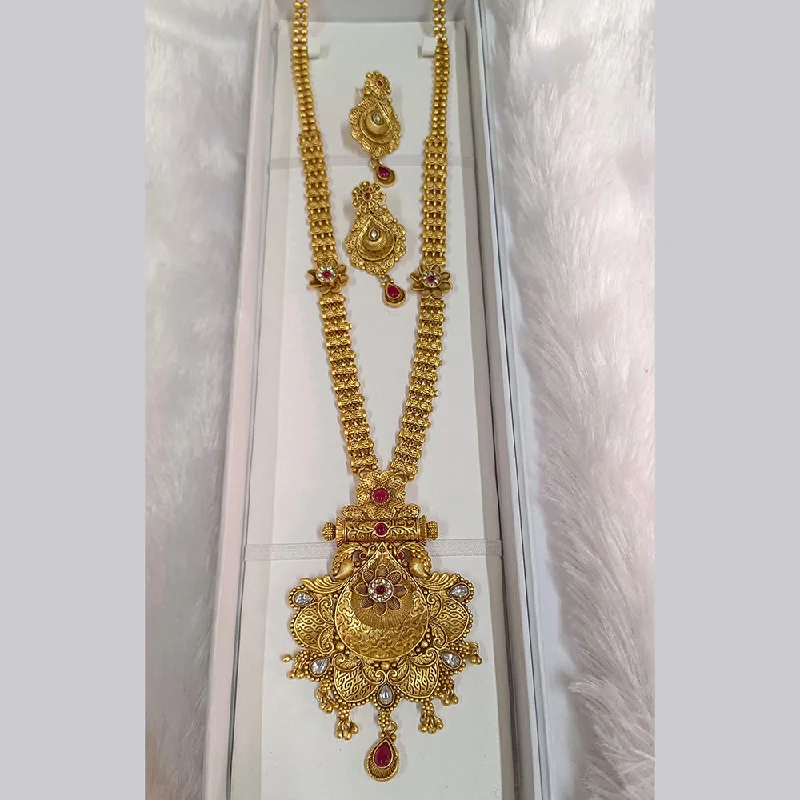 Pari Art Jewellery Forming Pota Stone Long Necklace Set