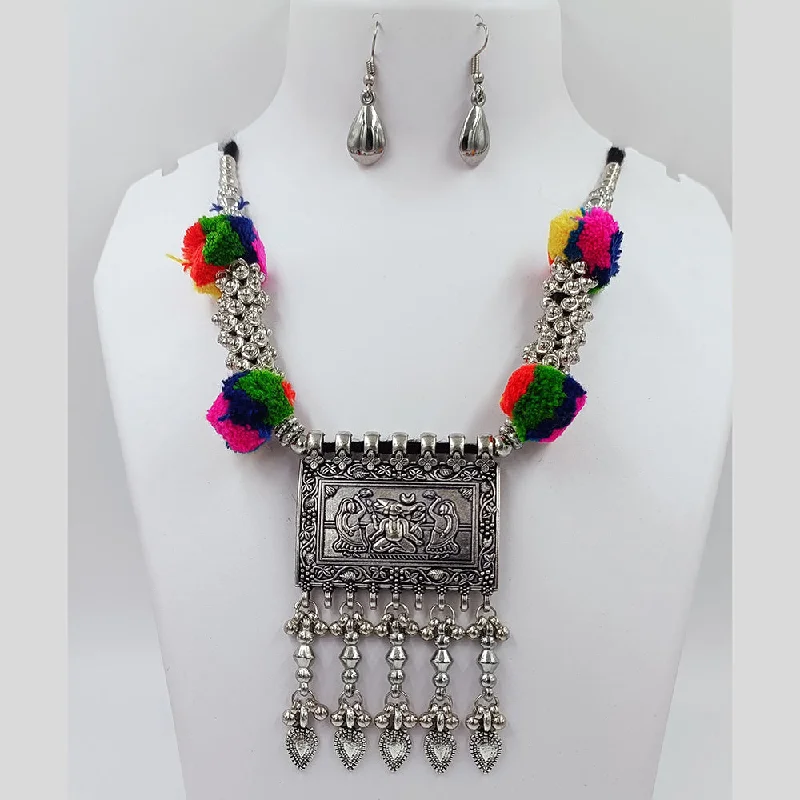 Kavita Art Oxidised Plated Navratri Special Pom Pom Necklace Set