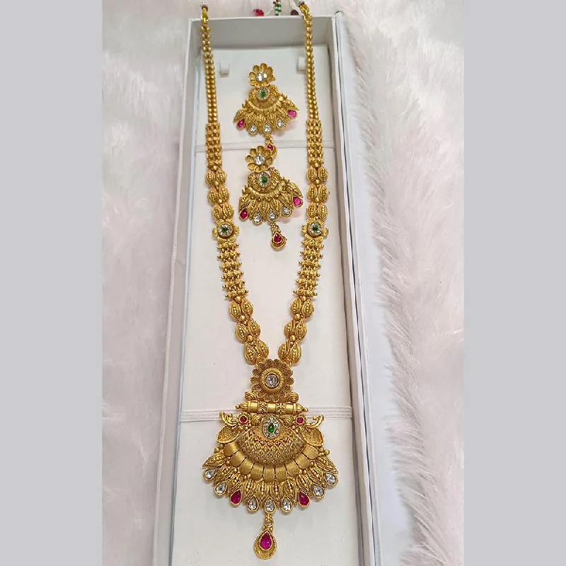 Pari Art Jewellery Forming Pota Stone Long Necklace Set