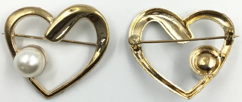 Golden Heart Brooch