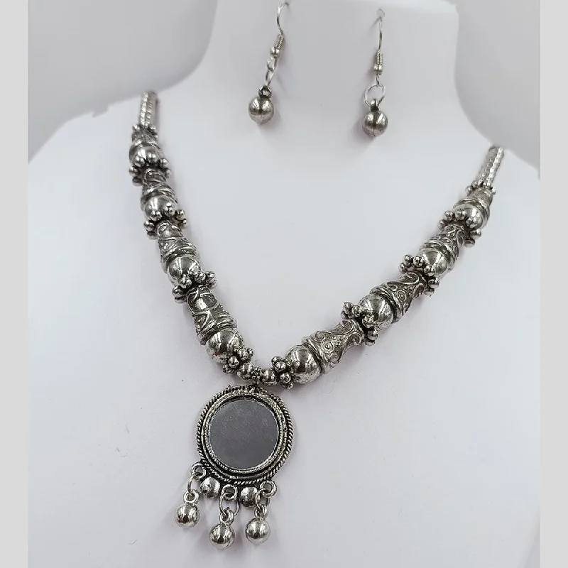 Kavita Art Oxidised Plated Mirror Necklace Set