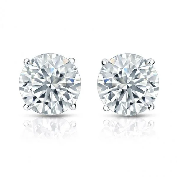 Auriya Platinum GIA Certified 5.20-Carat TDW Round Diamond Stud Earrings