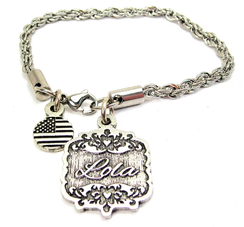 Lola Victorian Scroll Rope Chain Bracelet