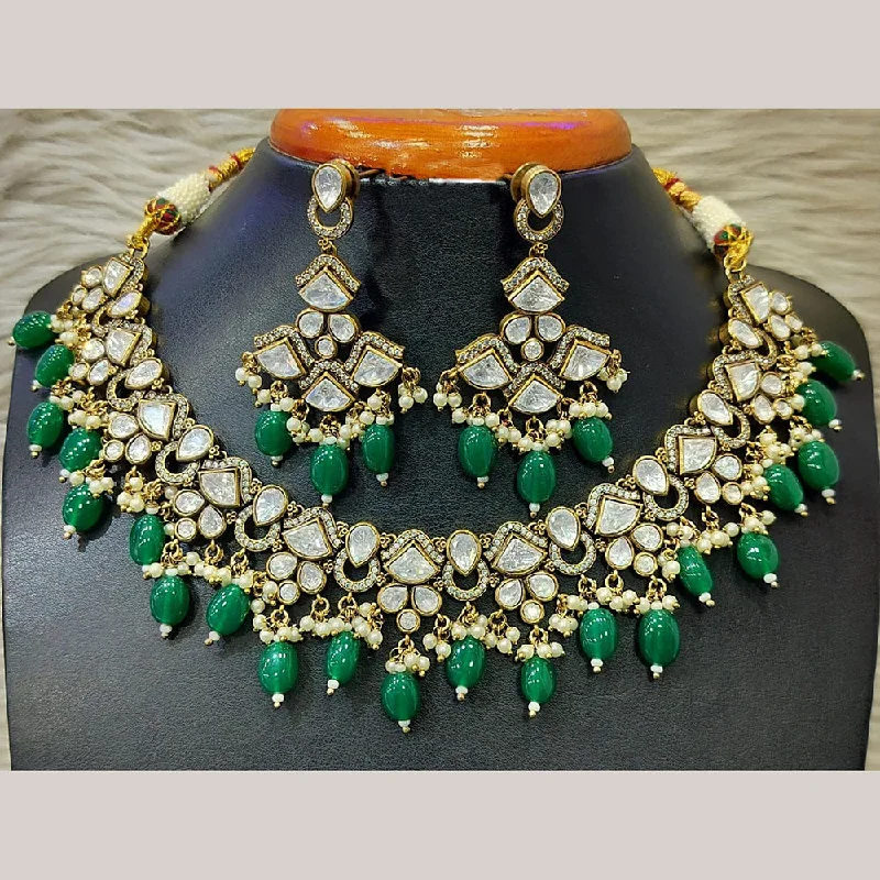 Jain Jewellers Gold Plated Kundan Necklace Set