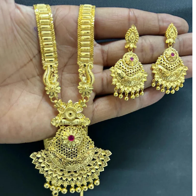 Pari Art Jewellery Forming Gold Long Necklace Set