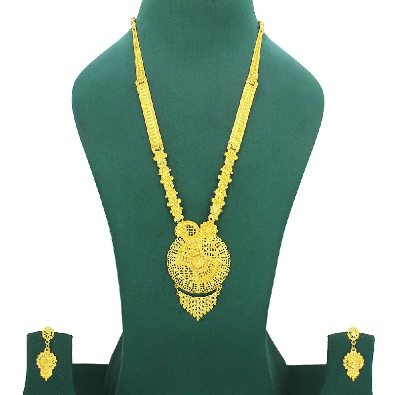 Mahavir Dye Gold Plated Long Necklace Set