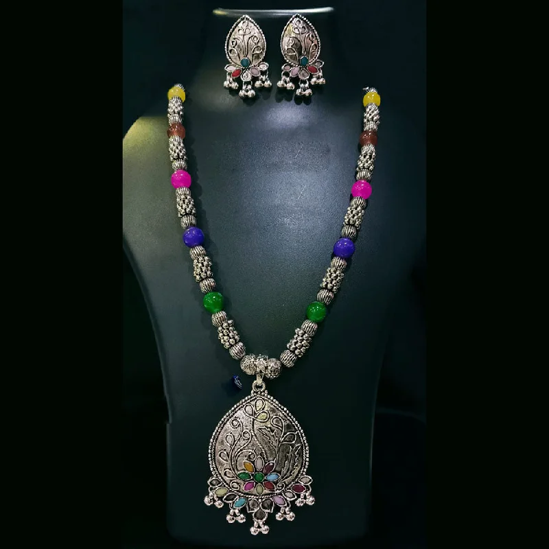 Manisha Jewellery Oxidised Plated Crystal Stone Necklace Set