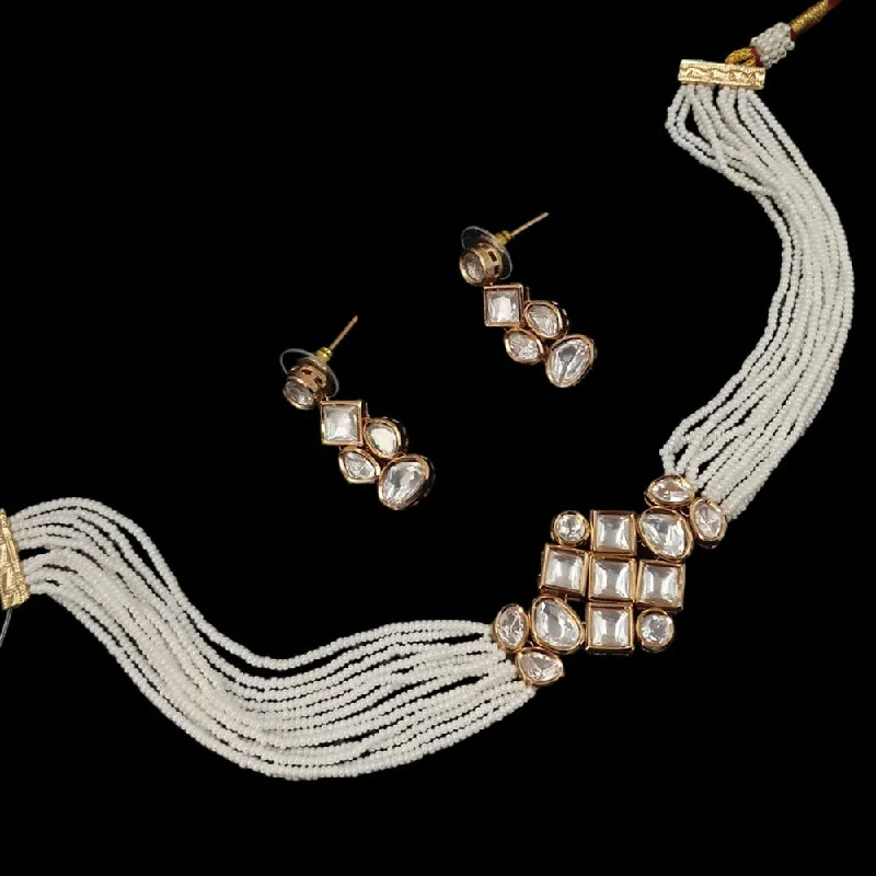 Padmawati Bangles Gold Plated Kundan And Pearl Choker Necklace Set