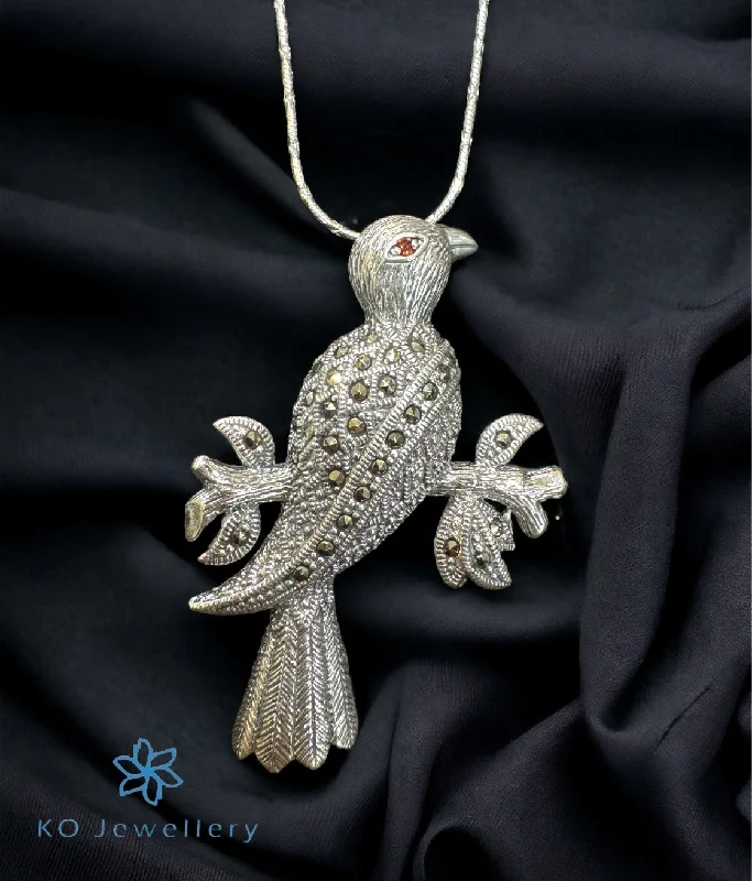 The Dove Marcasite Silver Brooch & Pendant