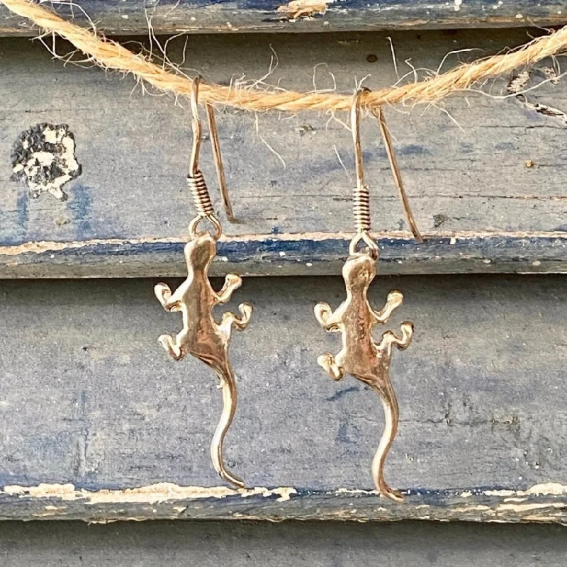 Sterling Silver Lizard Pierced Earrings