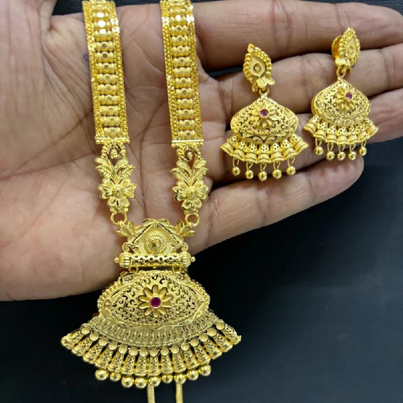 Pari Art Jewellery Forming Gold Long Necklace Set