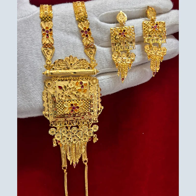 Pari Art Jewellery Forming Gold Long Necklace Set