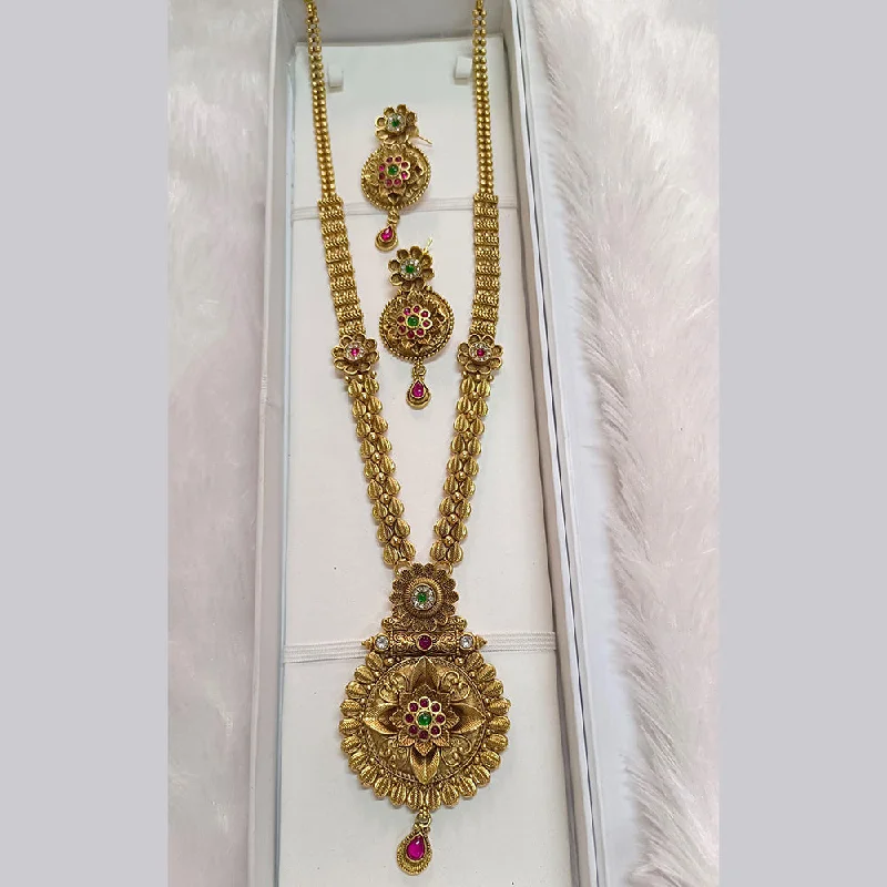 Pari Art Jewellery Forming Pota Stone Long Necklace Set