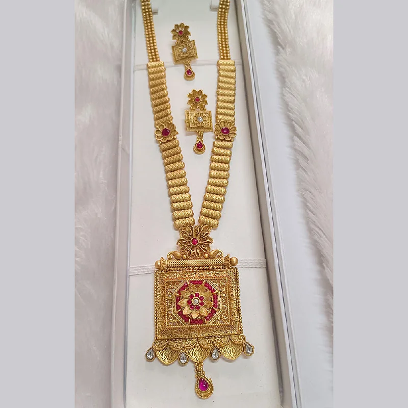 Pari Art Jewellery Forming Pota Stone Long Necklace Set