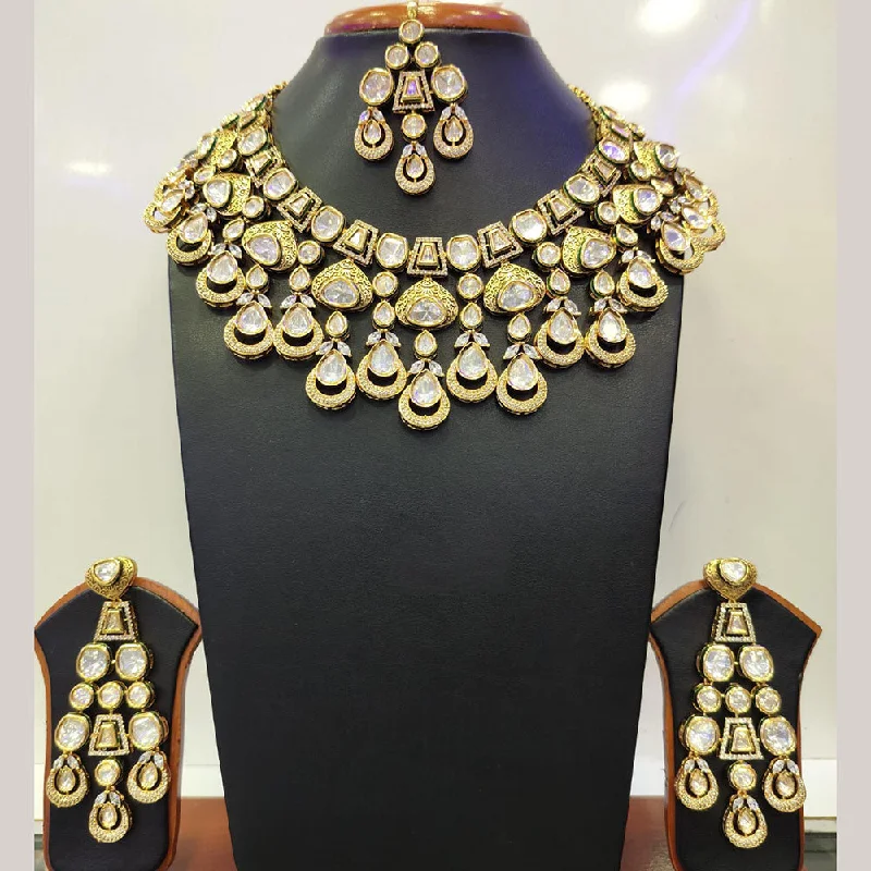 Jain Jewellers Gold Plated Kundan Necklace Set