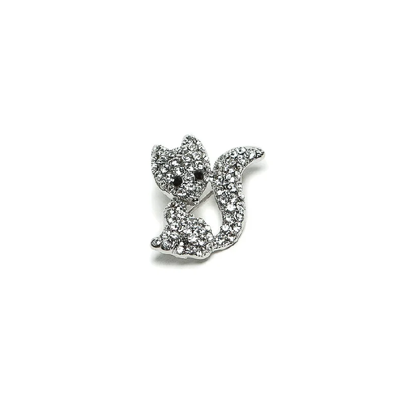 Sparkling Crystal Fox Brooch