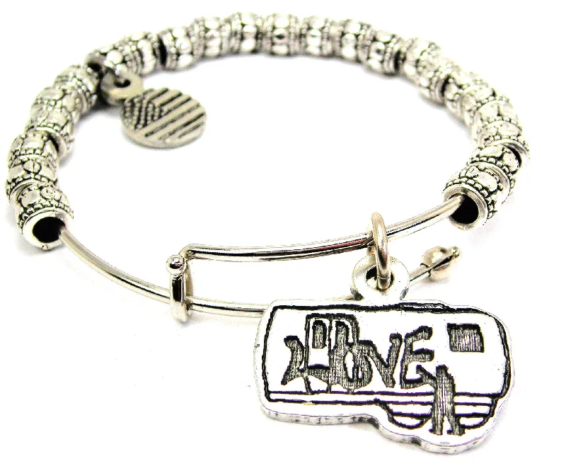 Graffiti Love Train Metal Beaded Bracelet