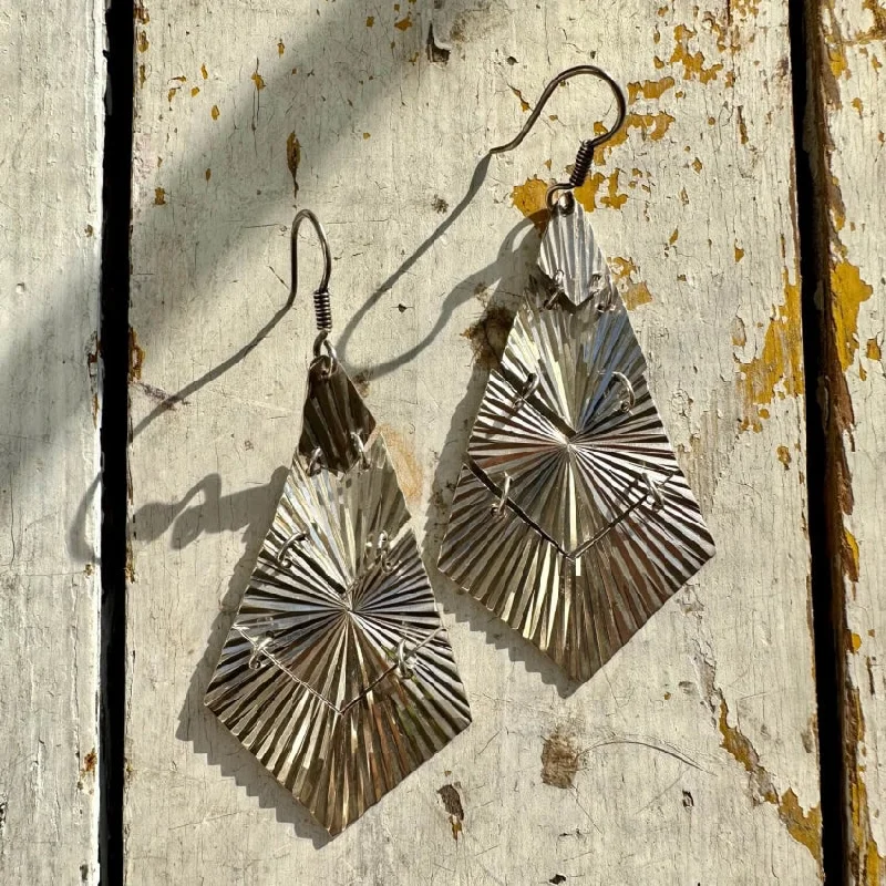 Vintage Sterling Silver Dazzler Earrings Mexico