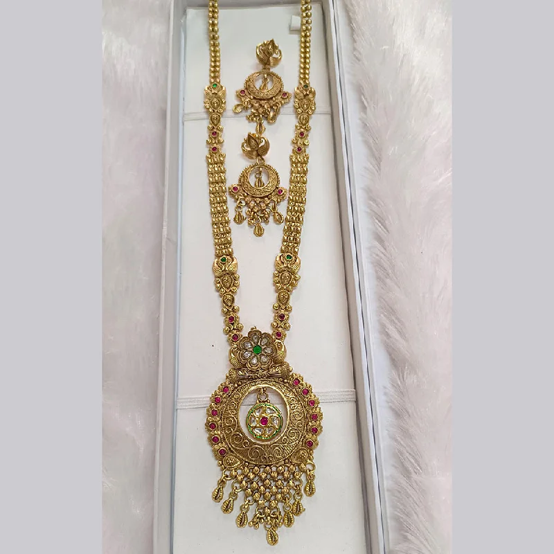 Pari Art Jewellery Forming Pota Stone Long Necklace Set