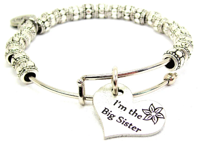 I'm The Big Sister Metal Beaded Bracelet